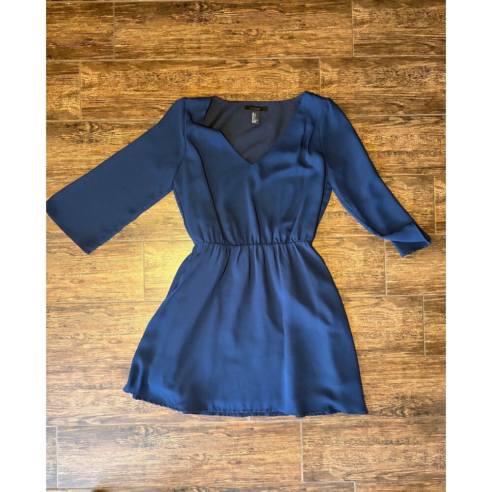 Forever 21 Navy Blue Chiffon Mini Dress - S